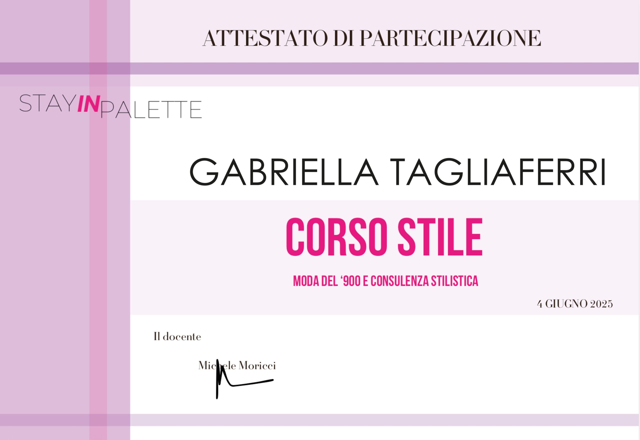 ATTESTATO - Corso Stile